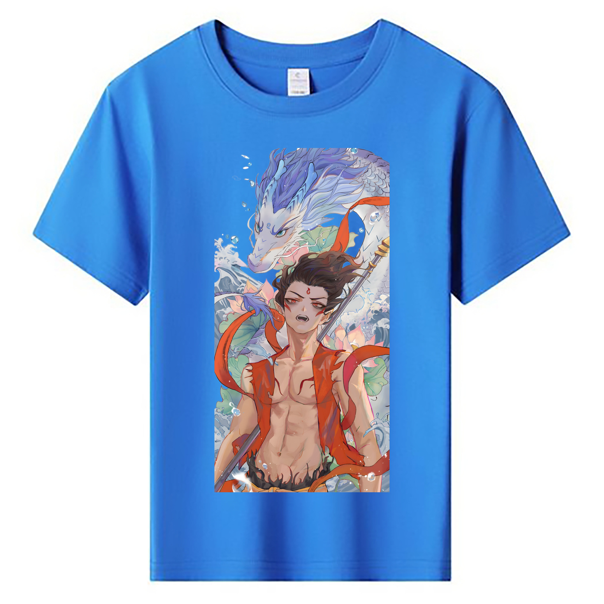 （画像用） Ne Zha 2 ナタ 魔童の大暴れ 綿100％キッズTシャツ（フロントプリント）